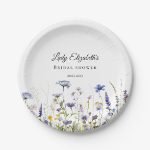 Assiettes En Carton Collection de mariées du Fleur sauvage bleu Regenc