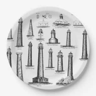 Assiettes En Carton Collection de phares Vintages