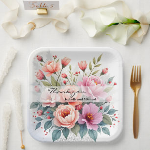 Assiettes En Carton Collection Luxueuse De Fleurs Sauvages Modernes