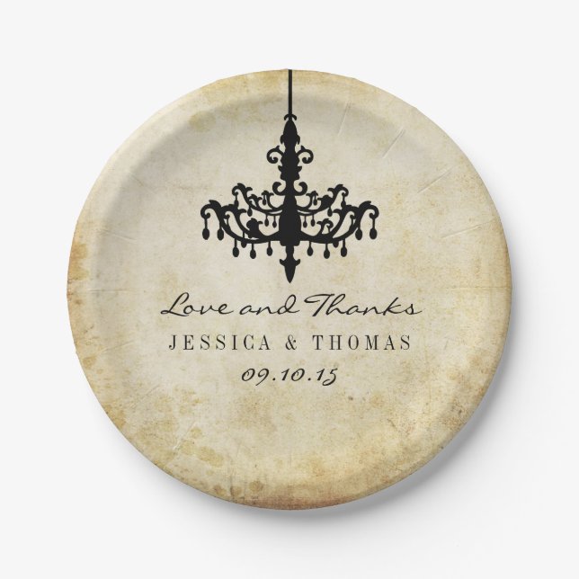 Assiettes En Carton Collection Mariage de lustres Vintages (Devant)