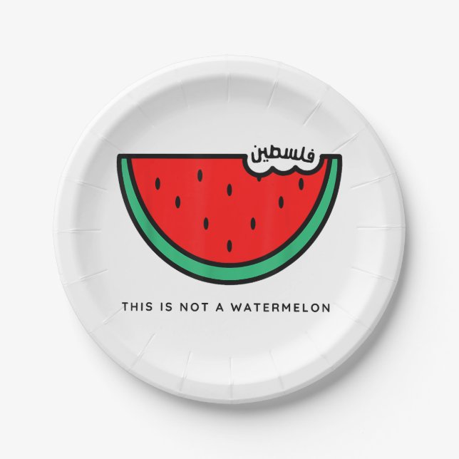 Assiettes En Carton Collection Palestine 'This is not a Watermelon' (Devant)