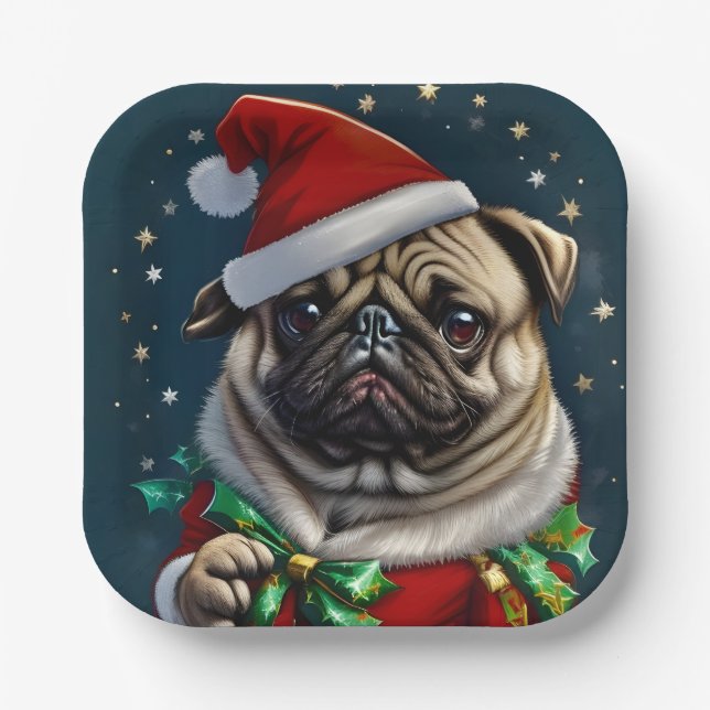 Assiettes En Carton Collection Puggy Claus (Recto)