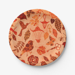 Assiettes En Carton Collier du jardin d'automne rustique automne vinta