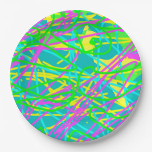 Assiettes En Carton Color My Dreams Scribble Motif Expressive Artsy