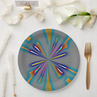 Assiettes En Carton Color Starburst sur Gris