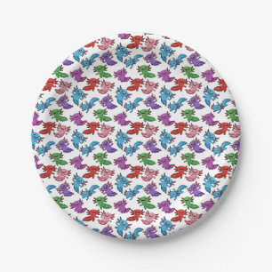 Assiettes En Carton Colorant_Axolotl_Friends_Seamless_Motif
