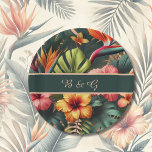Assiettes En Carton Coloré Exotic Hawaiian Tropical Mariage monogramme<br><div class="desc">Colorful Exotic Hawaiian Tropical Mariage monogram Plaques de papier Servez vos invités dans le style avec ces plaques de papier mariage tropicale hawaïenne, avec des éléments botaniques luxuriants, oranges de feu des fleurs du Paradis, hibiscus doré, et des feuilles de palmiers émeraude profonde. Inspiré par les paysages époustouflants d’Hawaï’i, ce...</div>