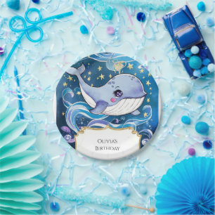 Assiettes En Carton Coloré mignon Magique baleine Anniversaire