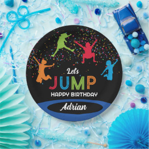 Assiettes En Carton Colorée Trampoline Park Jump Anniversaire de enfan