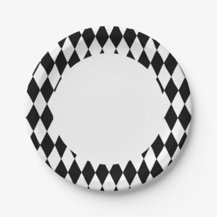 Assiettes En Carton Colorez les plaques à papier de harlequin variabl