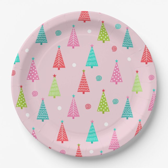 Assiettes En Carton Colorful Christmas Plates (Devant)