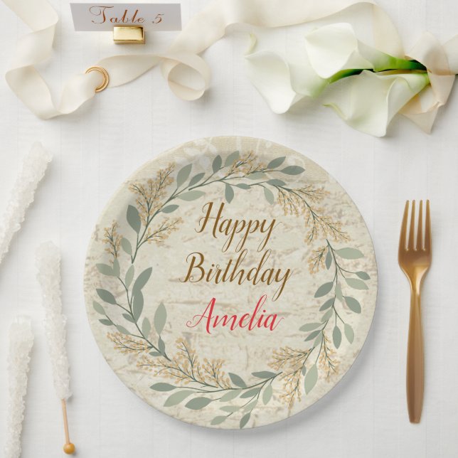 Assiettes En Carton Colorful Flower Design Birthday Plate (Mariage)