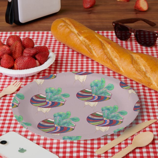 Assiettes En Carton Colorful Illustrated Paper Plates (Pique-nique)