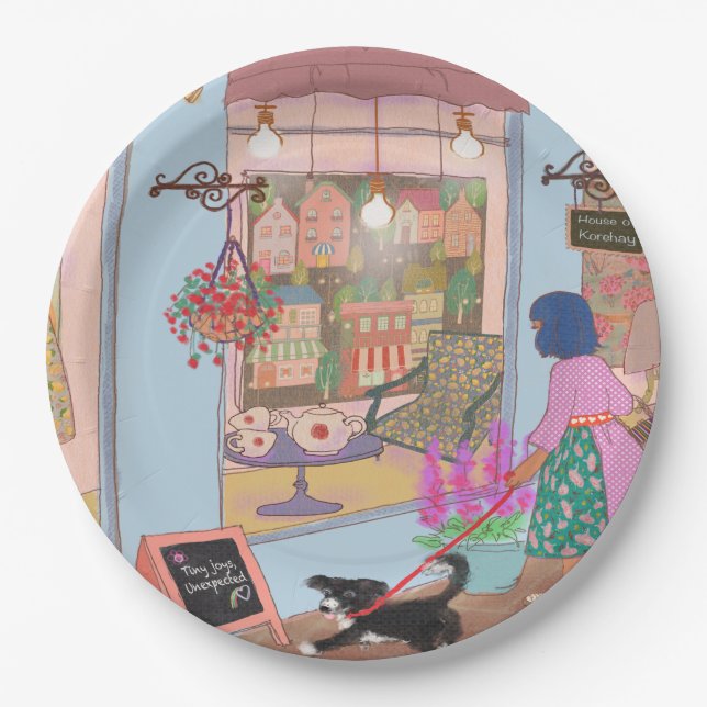 Assiettes En Carton Colorful Illustrated Paper Plates (Devant)