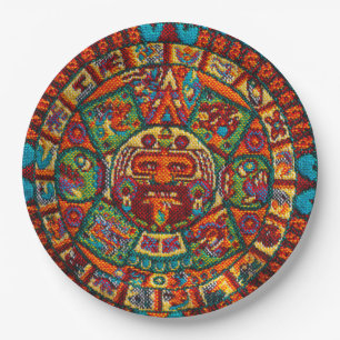 Assiettes En Carton Colorful Mayan