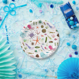 Assiettes En Carton Colorful sea life