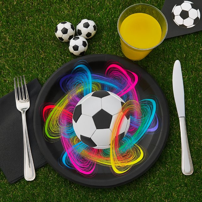 Assiettes En Carton Colorful Soccer Ball Paper Plates (Créateur téléchargé)