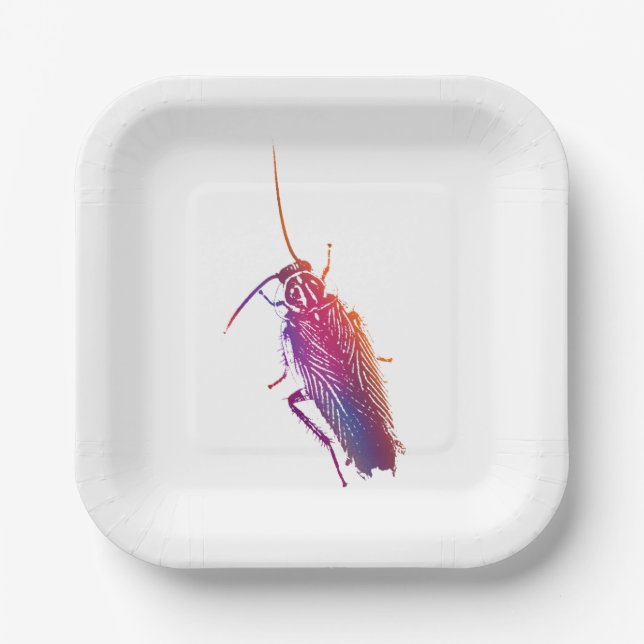 Assiettes En Carton Colourful cockroach plates (Recto)