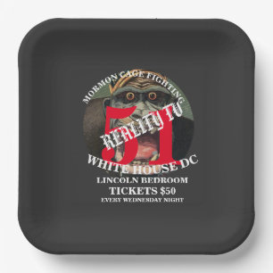 ASSIETTES EN CARTON COMBAT DE CAGE MORMON WASHINGTON DC LINCOLN