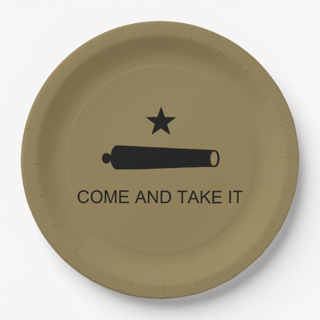 Assiettes En Carton Come & Take It ! Flag de Texas State (Devant)