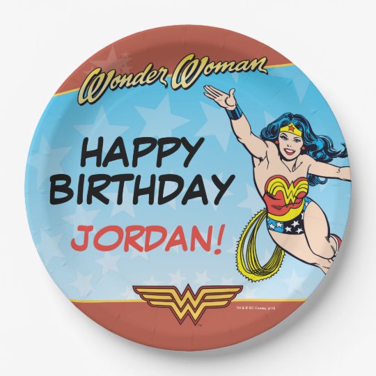 Assiettes En Carton Comics Dc Anniversaire De La Femme Des Merveilles Zazzle Fr