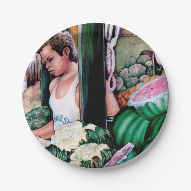 Assiettes En Carton Comment aimes-tu ces melons ? (Devant)