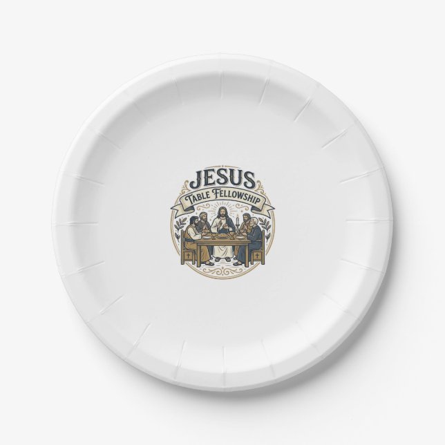 Assiettes En Carton Compagnie de table de Jésus Compagnie de table de  (Devant)