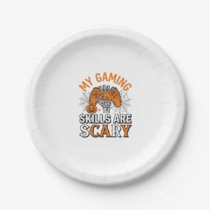 Assiettes En Carton Compétences de joueur Halloween sont des chemises 