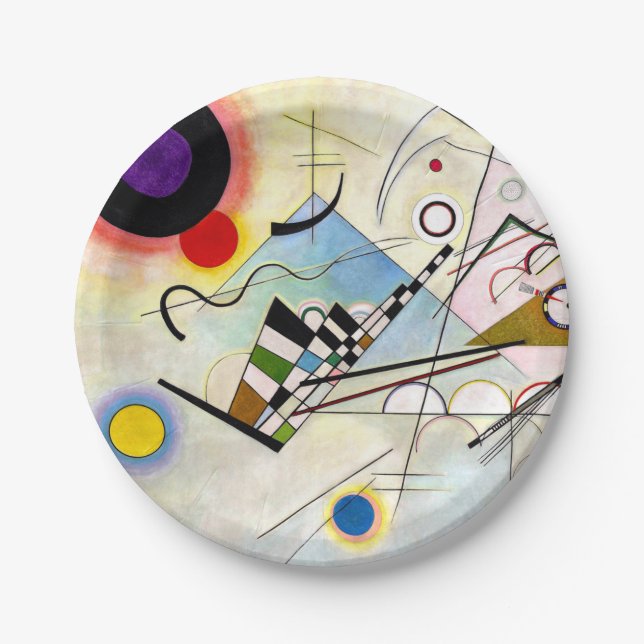 Assiettes En Carton Composition 8 de Kandinsky (Devant)