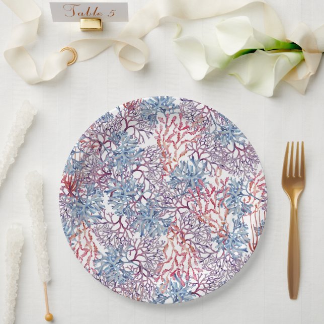 Assiettes En Carton Composition de série de aquarelle sous-marine Desi (Mariage)
