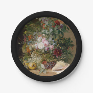 Assiettes En Carton Composition florale et coquillage