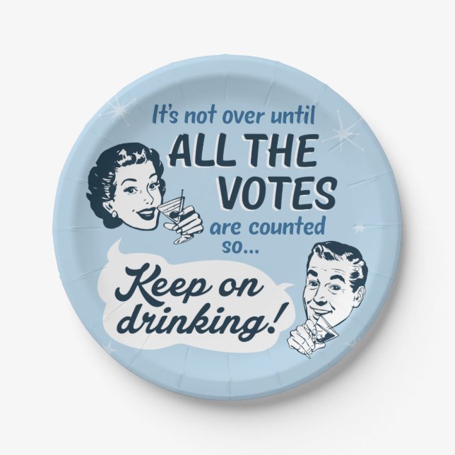 Assiettes En Carton Compter tous les votes | Plaques de papier | Funny (Devant)