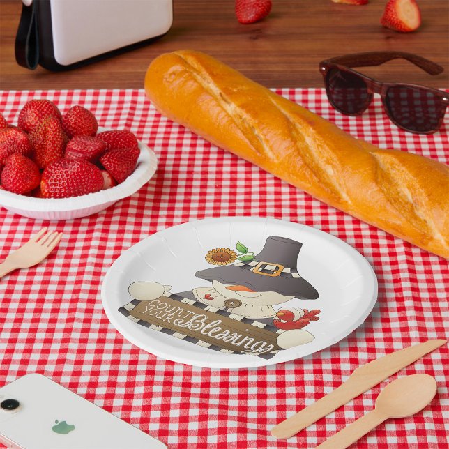 Assiettes En Carton Comptez vos bénédictions (Créateur téléchargé)