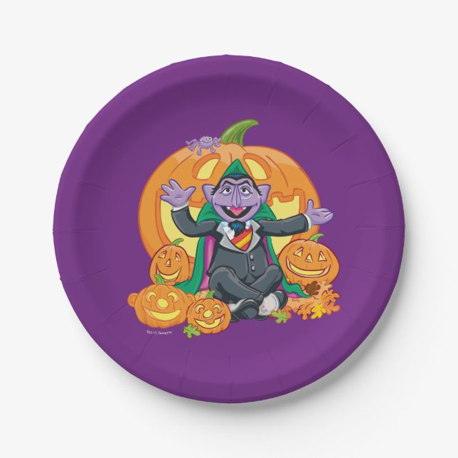 Assiettes En Carton Comte von Count | Citrouilles d'Halloween (Devant)