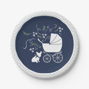 Assiettes En Carton Conception 2 de plats de baby shower de bouledogue
