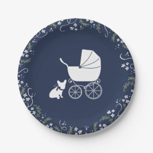 Assiettes En Carton Conception 3 de plats de baby shower de bouledogue