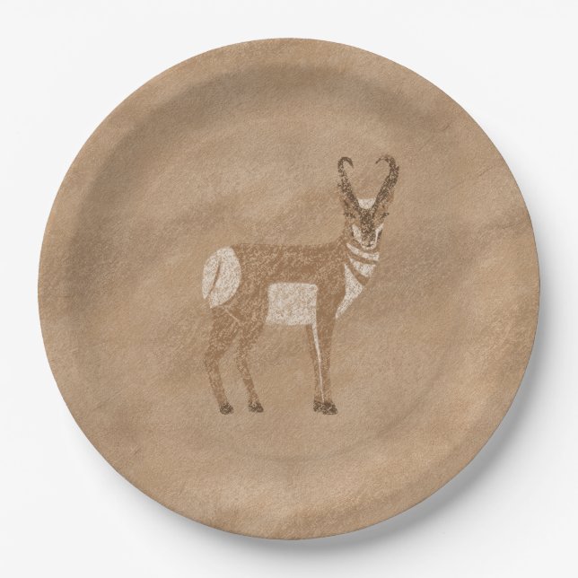 Assiettes En Carton Conception Antelope Permanente Sud-Ouest Pronghorn (Devant)