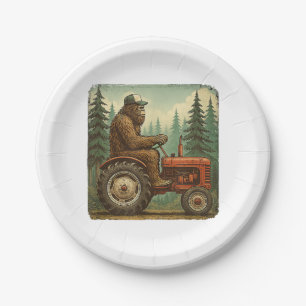 Assiettes En Carton Conception d'agriculteur drôle Hommes Tracteur Ran
