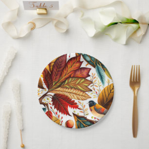 Assiettes En Carton Conception d'automne et de Thanksgiving