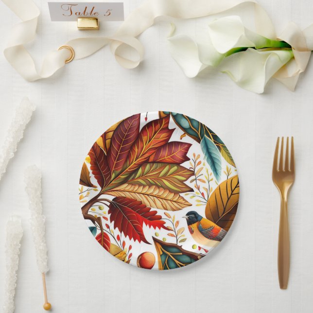 Assiettes En Carton Conception d'automne et de Thanksgiving (Mariage)