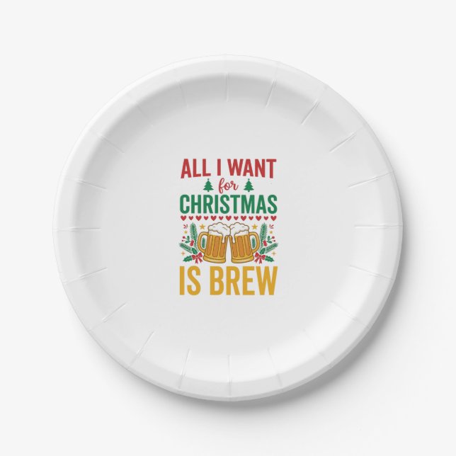 Assiettes En Carton Conception de boisson de vacances Christmas Brew (Devant)