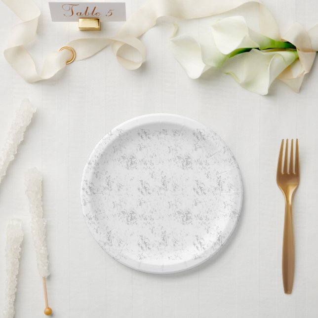 Assiettes En Carton Conception de célébration de mariage romantique de (Mariage)