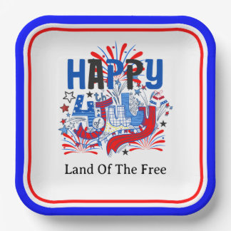 Assiettes En Carton Conception de célébration patriotique du 4 juillet