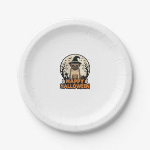 Assiettes En Carton Conception de chemise de chapeau de sorcière Hallo