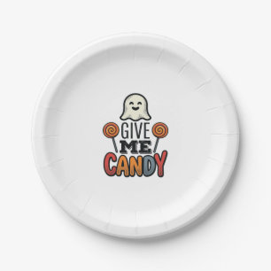 Assiettes En Carton Conception de chemise fantôme Halloween vintage do
