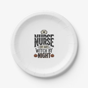 Assiettes En Carton Conception de chemise Halloween Sorcière de nuit I