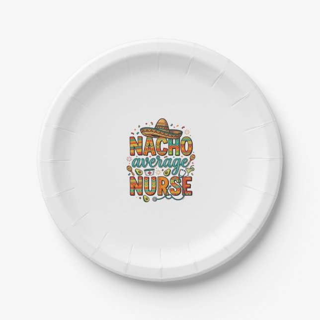 Assiettes En Carton Conception de chemise vectorielle Nacho Average Nu (Devant)