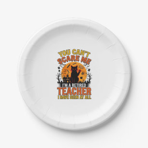 Assiettes En Carton Conception de chemise vintage pour chat Halloween 