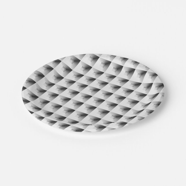 Assiettes En Carton conception de compartiment en gris... (Angle)
