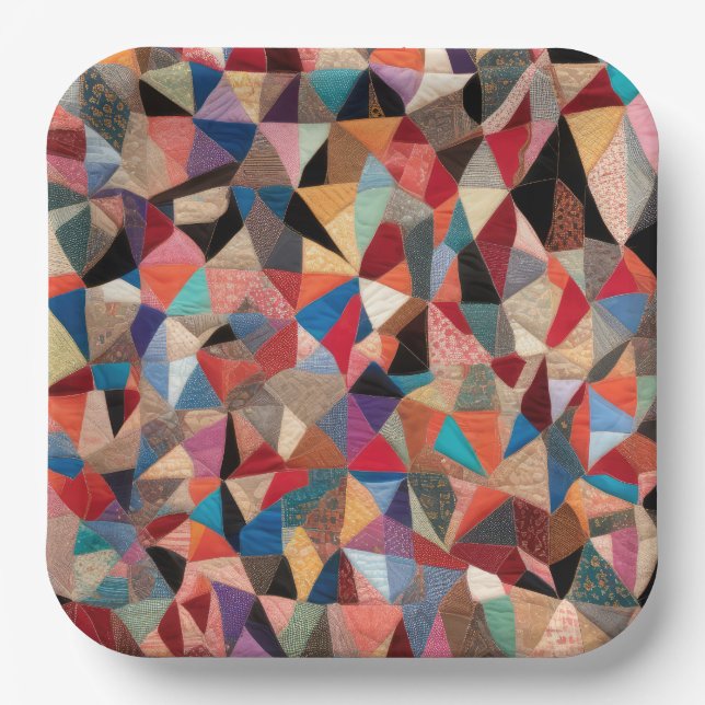 Assiettes En Carton Conception de courtepointe folle (Recto)